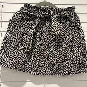 Zara Black and White Patterned Mini Skirt